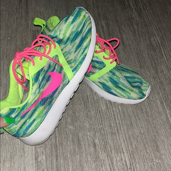 Nike Roshe Run Flight GS Pink Pow / Menta – Flash Lime UNISEX - Picture 4 of 5